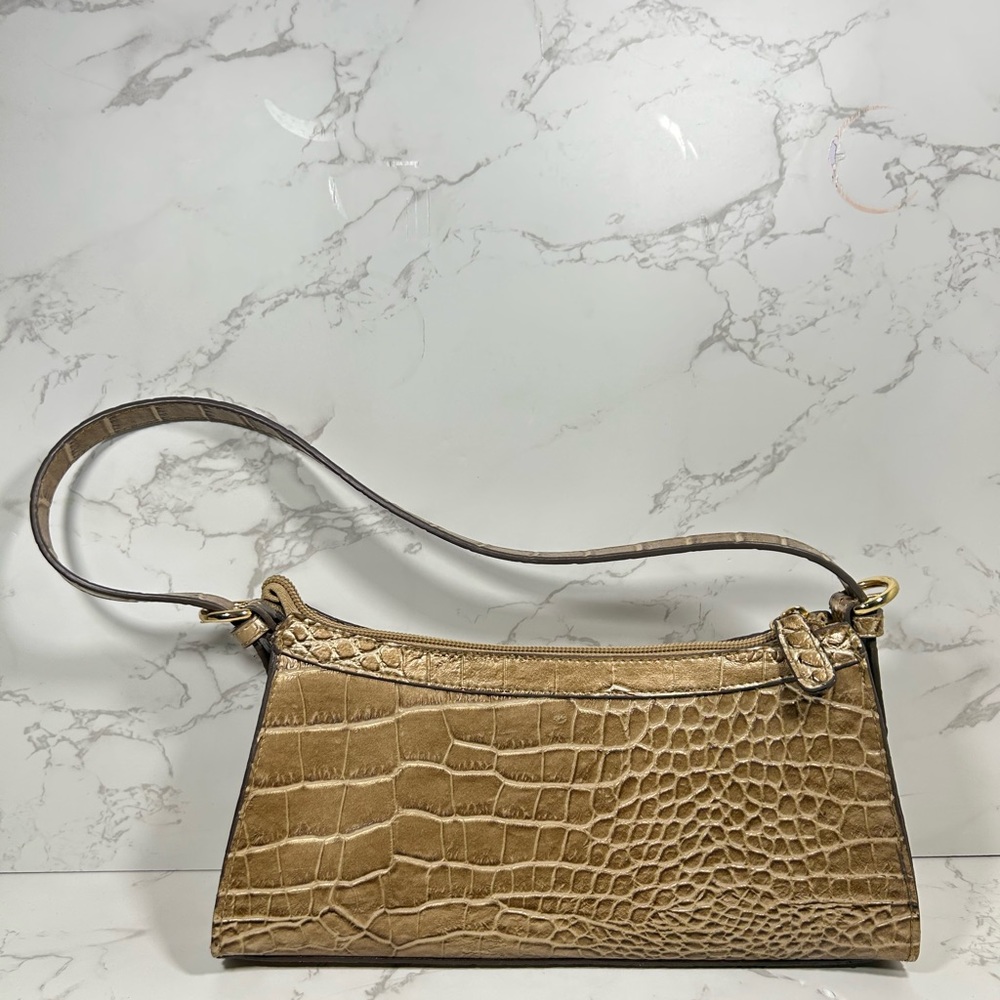 Vintage Worthington Gold Faux Alligator Print Small Shoulder Bag With Strap. - Picture 2 of 5